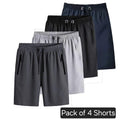 GADZENS Combo of 4 Men's Stretchable Cotton Shorts